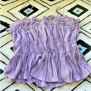 Lavender purple plisse crop top
